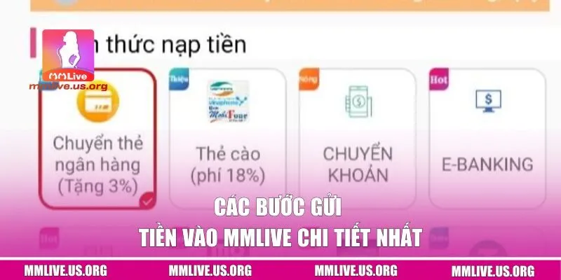 Các bước gửi tiền vào MMlive chi tiết nhất